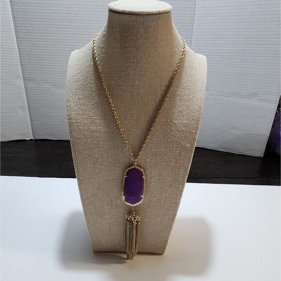 Kendra scott gold and purple‎ Jade Rayne necklace - Picture 2 of 8